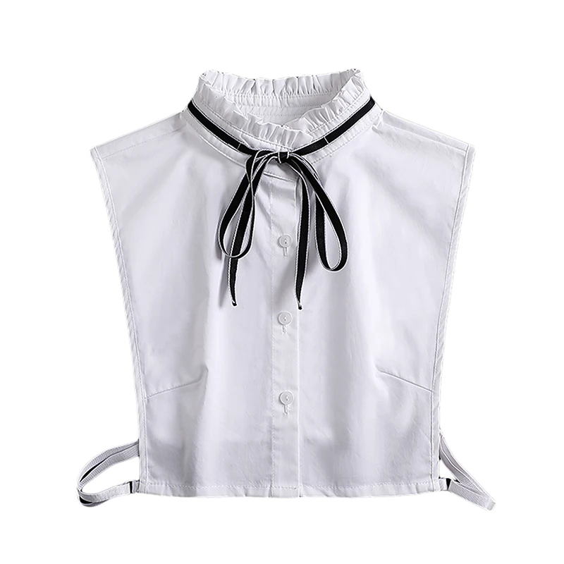 

Женская винтажная блузка со съемным воротником-стойкой, с оборками и бантом