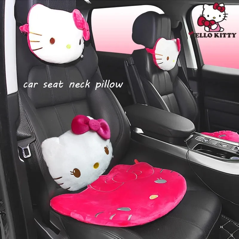 

Sanrio Kawaii Hello Kitty Car Seat Neck Pillow Cartoon Car Seat Headrest Neck Pillow Car Interior Accessories Auto Parts