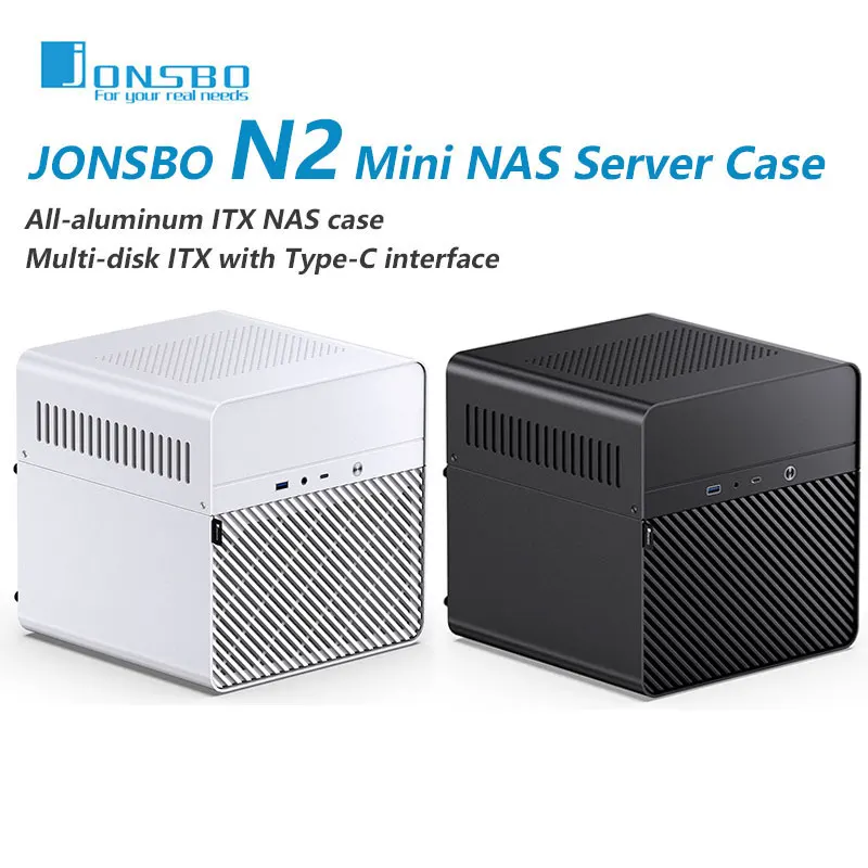 

JONSBO N2 ITX Mini NAS Server Small Case All-In-One Aluminum Suitcase Portable Case 5 Hard Disk Location Hot-Swappable Chassis