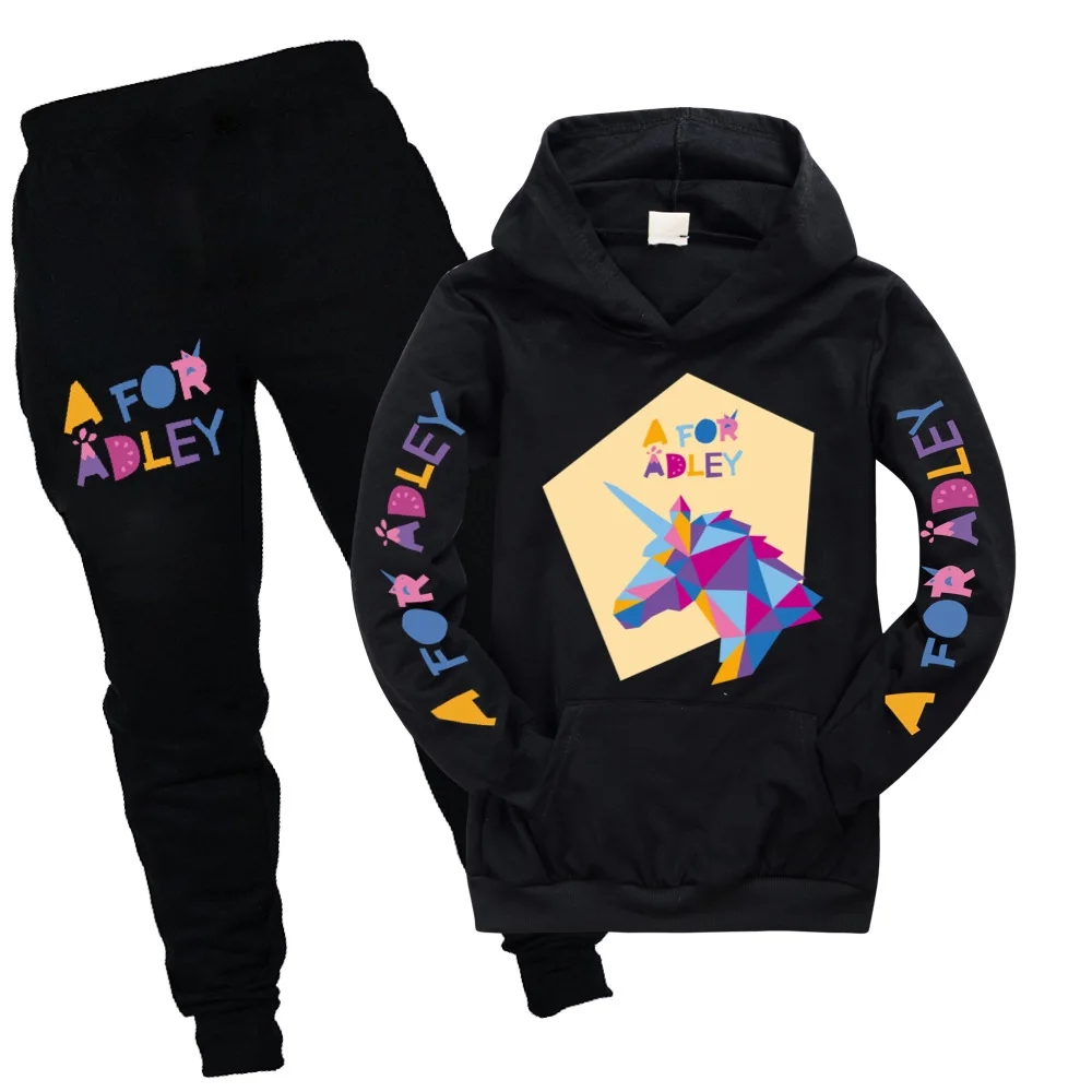 

A for Adley Children's Hoodie Girls Sweatshirt + Pants Set Boys Youth 2022 Spring Autumn Clothes Kids Clothing suit 2-15 Years