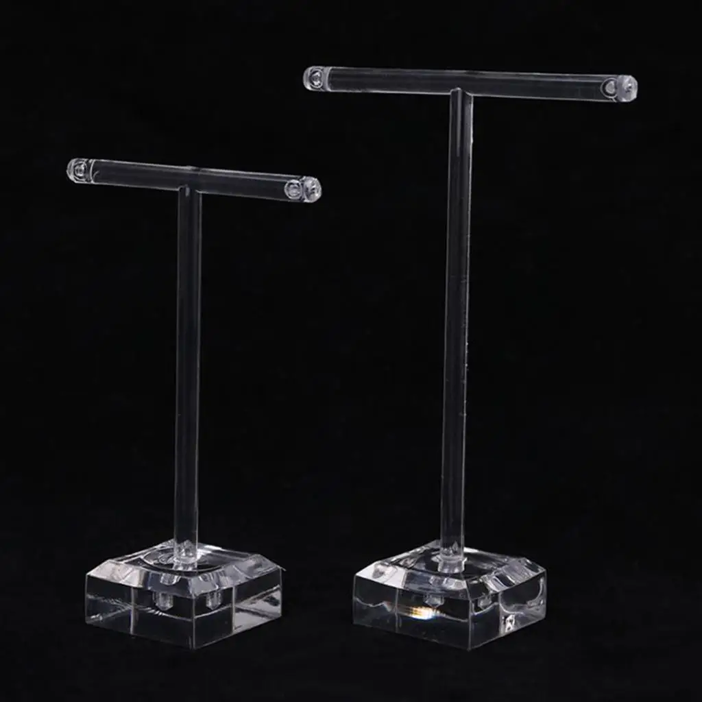 

2 Pcs Acrylic Earrings Display T-Shape Stand Showcase Jewelry Organizer Holder