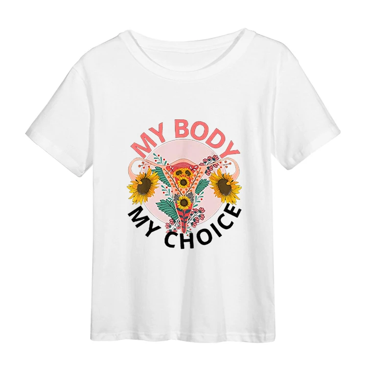 Женская футболка My Body Choice женская с принтом права Pro топы легализацией прерывания