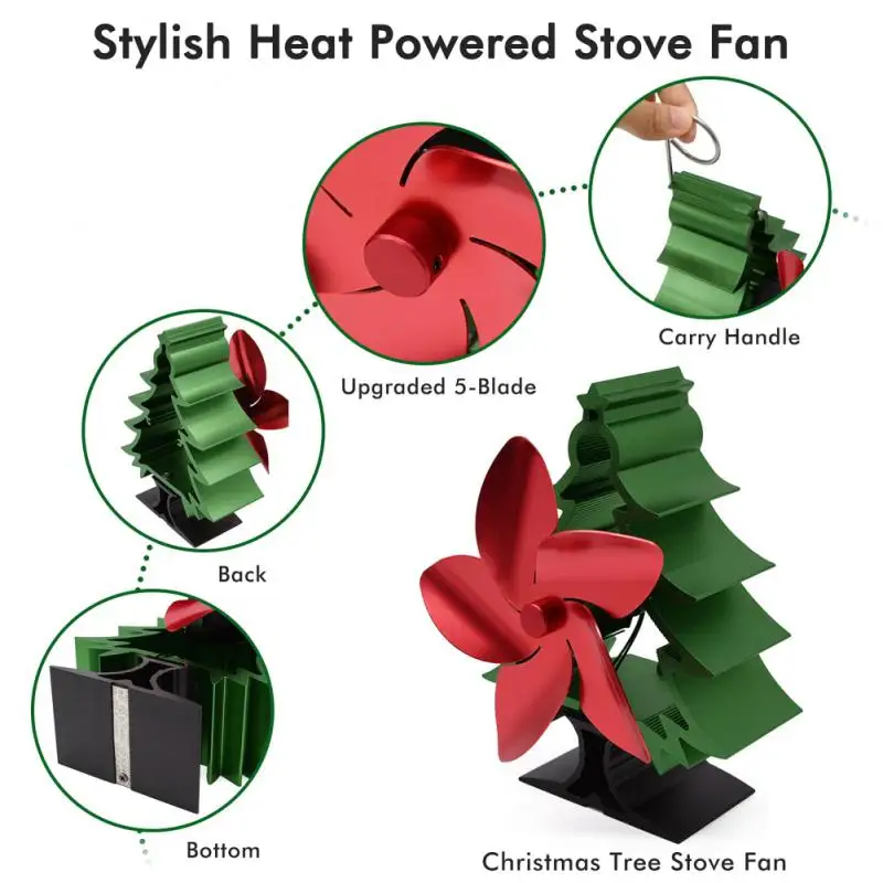 

Energy Saving Heat Powered Stove Fan Mini Creative Hot Air Fan Noiseless Thermal Power Furnace Fan Home Products Wood Stove Fan