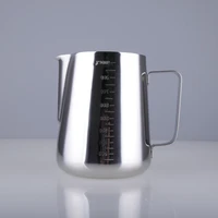 stainless steel pull flower cup 2022 new arrival with graduated milk frothing jug coffee pitcher clear scale craft latte gadgets