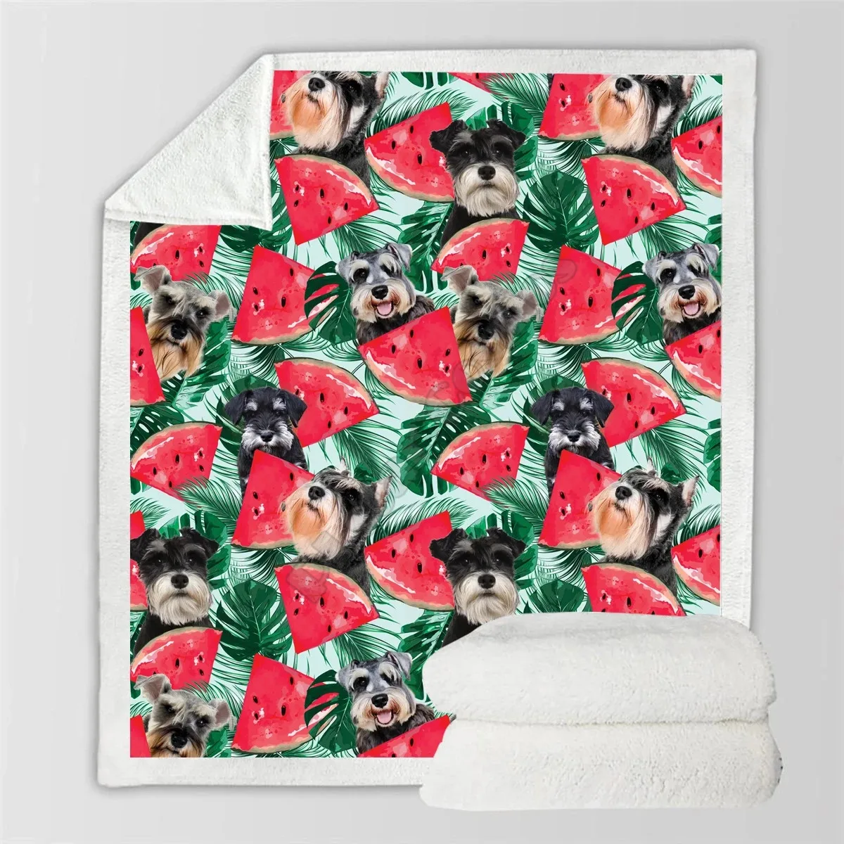 

Schnauzer Colorful Fleece Blanket 3D All Over printed Wearable Blanket Adults/kids Fleece Blanket 02