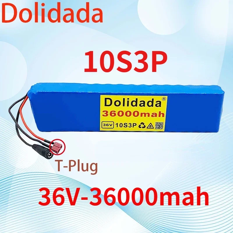 

new 36V 36000mAh 600W 10s3p lithium ion battery pack 20A BMS is suitable for t plug of xiaomijia m365 Pro eBike bicycle scooter