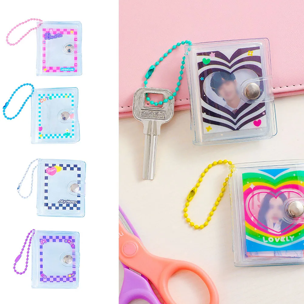 

2 Inch Kawaii Transparent PVC Mini Photo Album Photo Box Storage Book With Keychain Gifts Memory Gift 2022 New