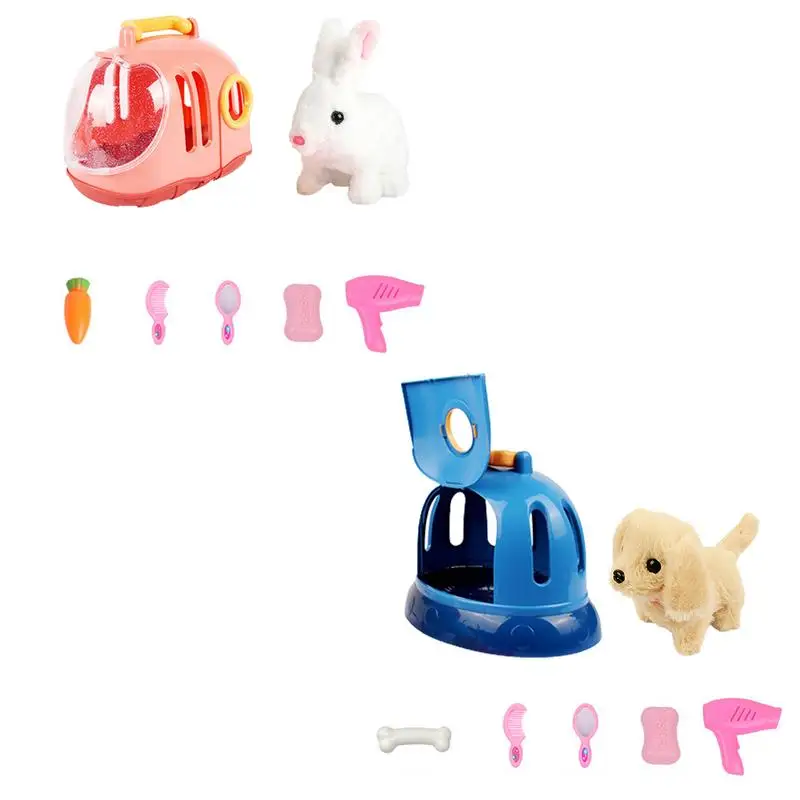 

Плюшевые животные, электрическая имитация, Искусственный Кролик, звучащие ходячие животные для детей, девочек, мальчиков на день рождения, Новинка