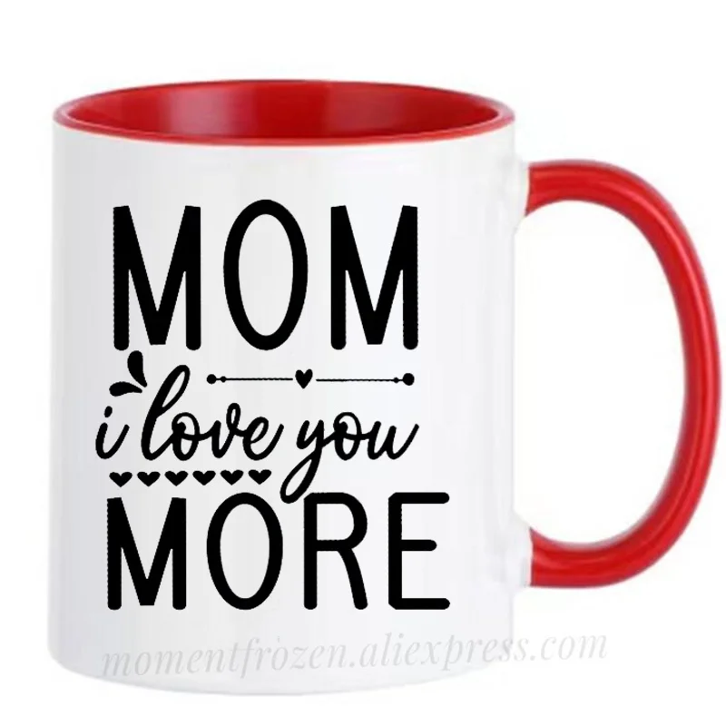 

Love Mom Mugs Ceramic Mama Cups Diswasher Mother Mum Coffee Mugen Coffeeware Home Decal Funny Gift Idea Quote Message Drinkware