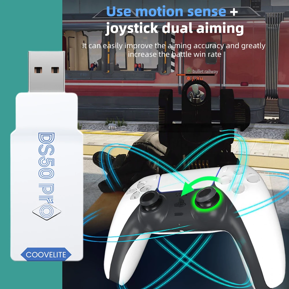 Фото DS50 Pro геймпад-конвертер USB-приемник для PS5 PS4 PS3 Xbox Bluetooth-контроллер беспроводной адаптер для Switch Lite №4