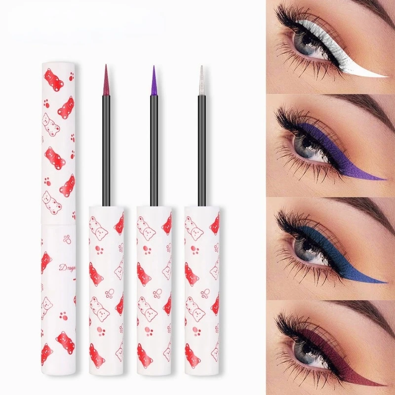 

New Product Color Eyeliner Multicolor Matte Waterproof Hook Pen Black White Eyeliner Blue Color Eyeliner