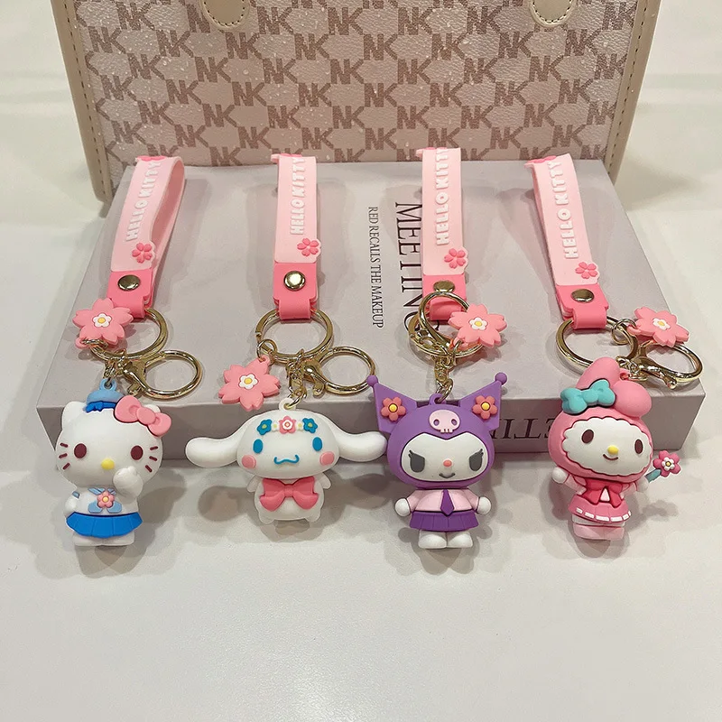 

Kawaii Sanrio брелок Hellokittys Cinnamoroll Kuromi мультфильм Милая искусственная Подвеска Аниме аксессуары девочка подарок на день рождения