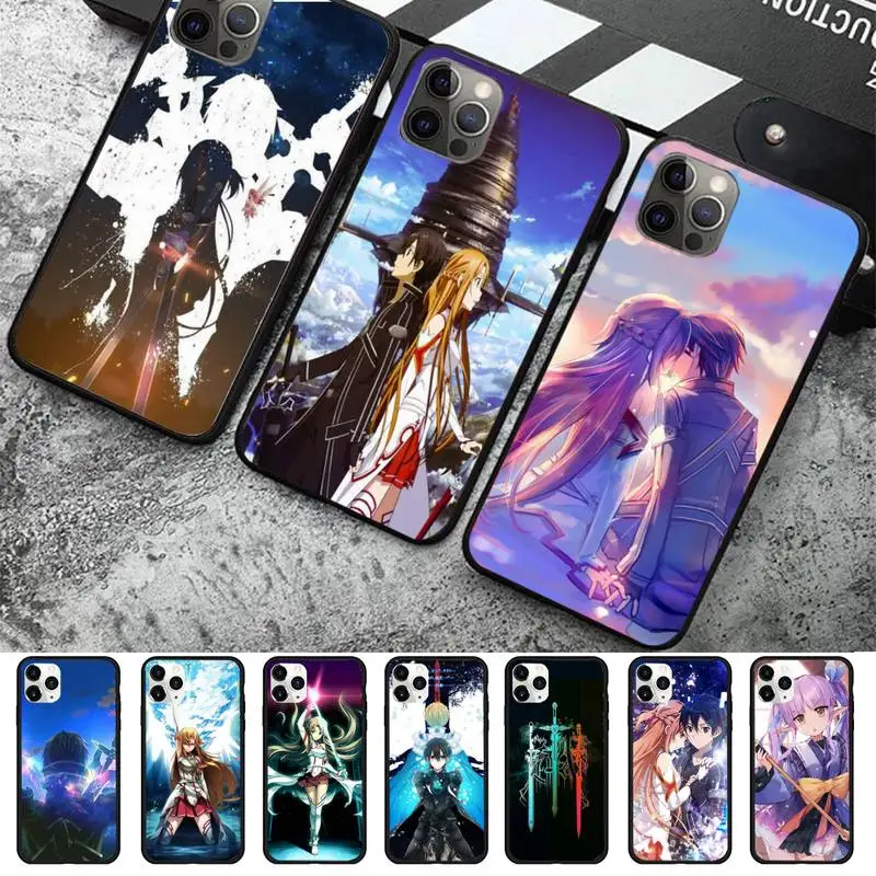 

MaiYaCa Sword Art Online Phone Case for iPhone 11 12 13 Mini Pro Max 8 7 6 6S Plus X 5 SE 2020 XR XS Funda Case