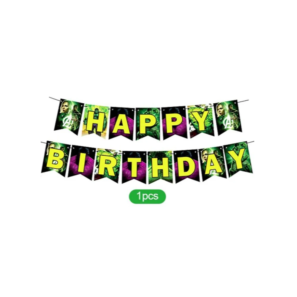 1 компл./лот тема Халка овсянка флаги с днем рождения украшения подвесной баннер