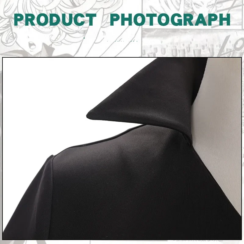 Аниме Terrible Tornado Senritsu No Tatsumaki One Punch-Man карнавальный костюм парик черное платье с