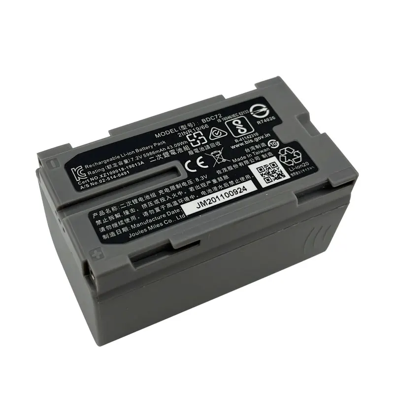 Фото 5 шт. BDC72 аккумулятор для Top-con GM-52 OS/ES FX101 тахеометр, литий-ионный аккумулятор 7,2 В, 5986 мАч, аккумулятор для инструментов №3