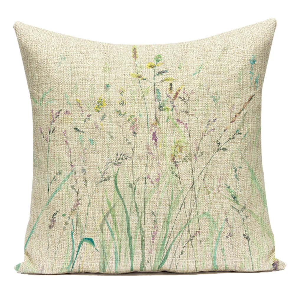 

Paint Cushion Cover Floral Nordic Retro Living Room Decoration Home Decor Square Cushion Filling 45x45 Plant Chair Textile E2146