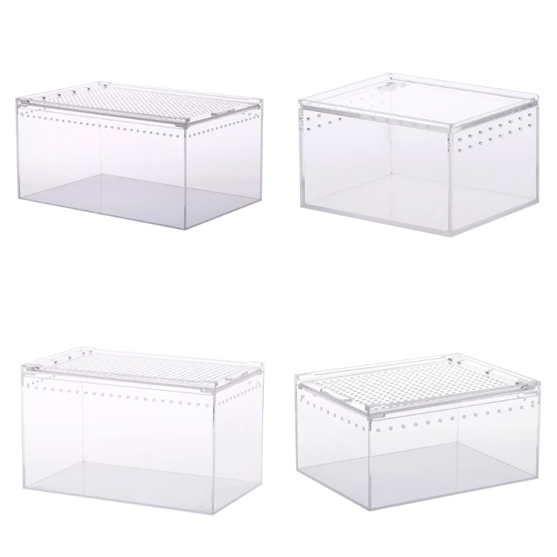

Acrylic Reptile Cage Breeding Box Terrarium Clear Feeding Habitat for Snake