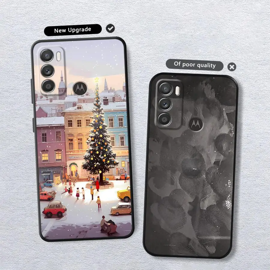 Фото Чехол Christmas Town для Motorola Moto G50 G52 G60s G22 Edge40 Edge 20 Pro 30 Lite G32 G53 G30 G71 G51 G73 №3