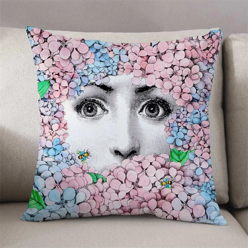 F-FornasettiS декоративный клетчатый чехол для подушки экологически чистый