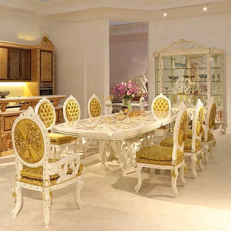 

Роскошное украшение, Золотая рама из нержавеющей стали, прямоугольный мраморный стол, обеденный стол, набор для свадьбы, дома, столовой, мебель