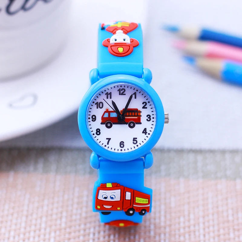 2024 Лидер продаж 3D мультфильм пожарная машина шаблон мягкий силиконовый ремешок