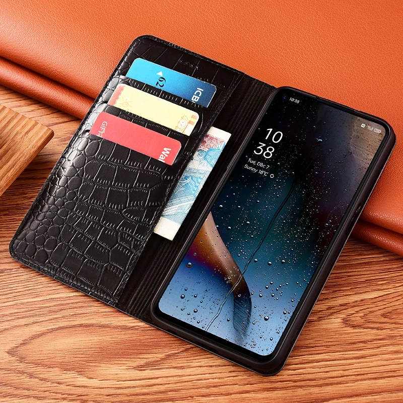 Роскошный чехол из крокодиловой кожи с отделением для денег OPPO Realme Narzo 20 10 30 50 Pro 10A