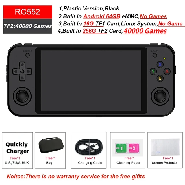 

ANBERNIC RG552 Dual System Handheld Console 4200 Retro Games 5.36" IPS Touch Screen PD Charge Android Linux Portable Game Player