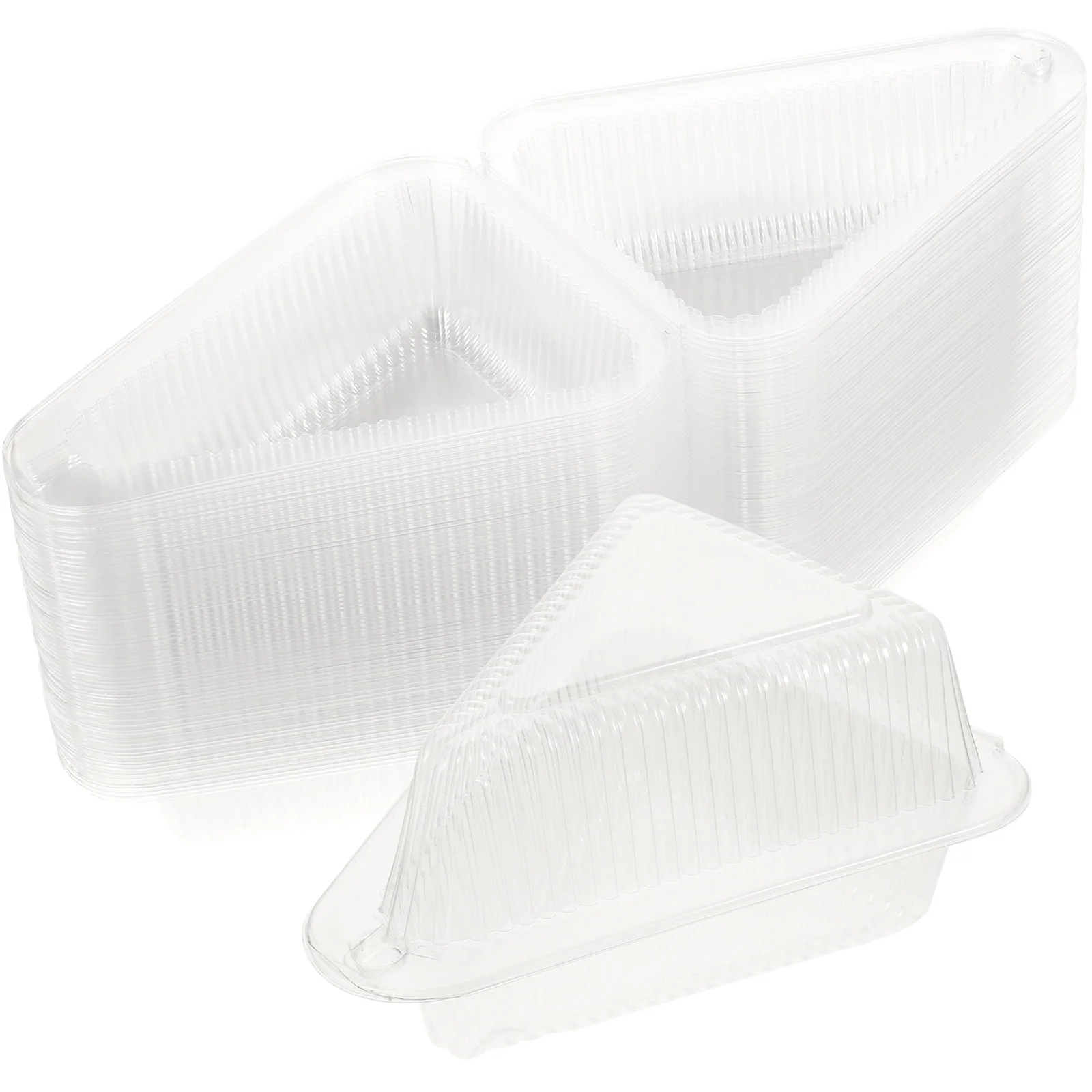 

100 Sets of Transparent Triangle Sandwich Packaging Boxes Cake Packaging Boxes for Takeout