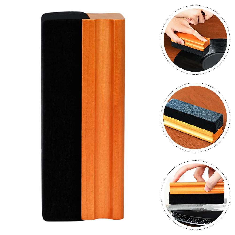 

Record Vinyl Cleaner Cleaning Sponge Brush Brushes Tool Wood Handle Dust Supplies Vintage Duster