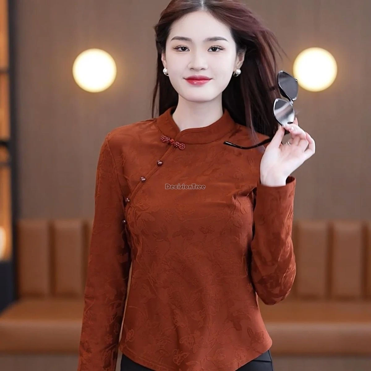 Женская блузка Cheongsam из полиэстера
