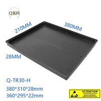 q tr30 h esd pp tray black antistatic pressure angle design antistatic safe industrial assembly