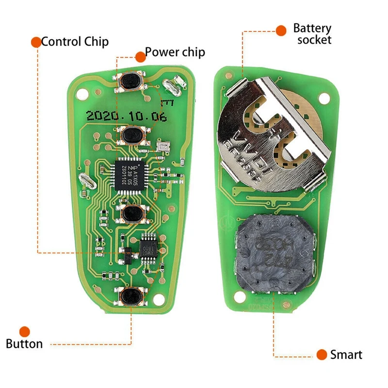 1 шт. брелок для автомобильного ключа Xhorse XSKF21EN с 4 кнопками VVDI (черный)