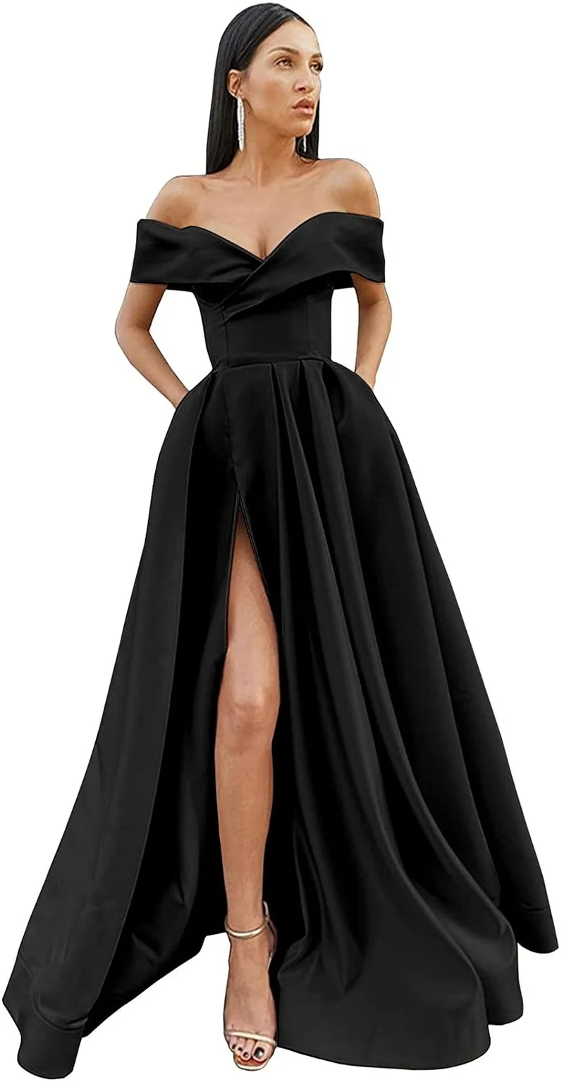 Shoulder Prom Dresses Long Ball Gown 