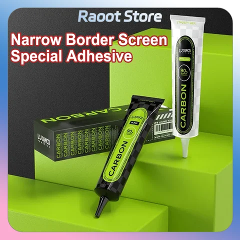 LUOWEI 50ML Black/Transparent Carbon Fiber Glue for Mobile Phone Maintenance High Viscosity Narrow Border Screen Adhesive