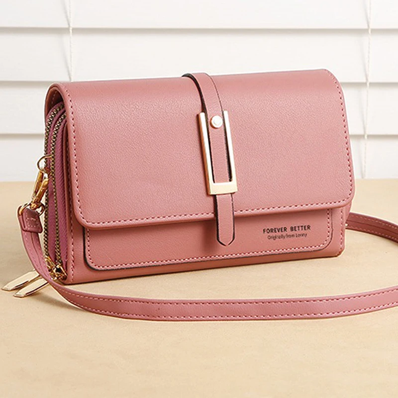 

Small Women Handbag Square Solid Color Messenger Bag Mini Hasp Double Zipper Shoulder Diagonal Crossbody Bag Girl Money Purse