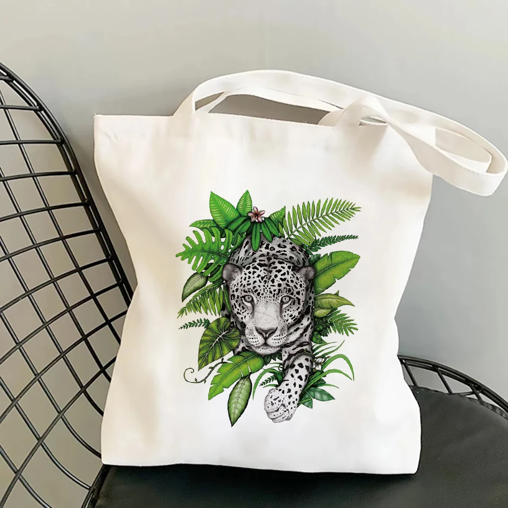 

Women Shopper Bag fashion Canvas Tote Bags Cheetah Animal Reusable HandBags Women Aesthetic Vintage Casual Ladies shopping Bag