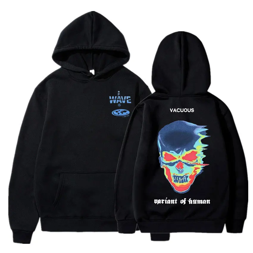 Skeleton Thermal Imaging Graphic Print Hoodie Men Women Fleece Cotton Hoodies Man Hip Hop Style Sweatshirt Fashion Streetwear