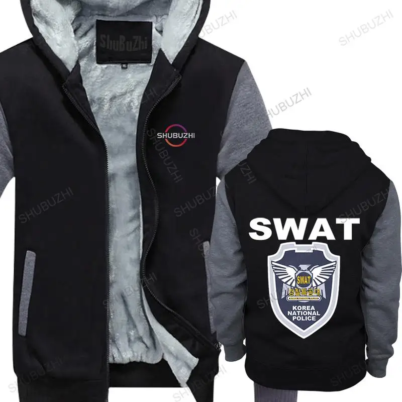 

Korean National Police Agency SWAT fleece hoody Man Cool South Korea Police thick hoodie warm coat homme winter sweatshirt