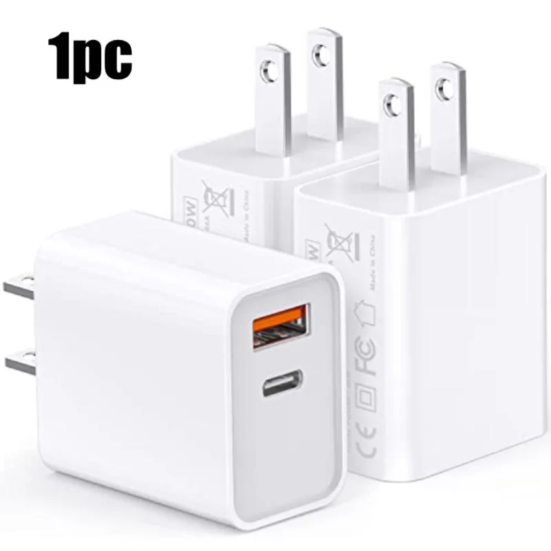 DIXSG USB C Wall Charging Block, [1Pack] Multiport Fast Charge Power Brick Cube ,20W PD Quick Charge USBC Box Wall Plug