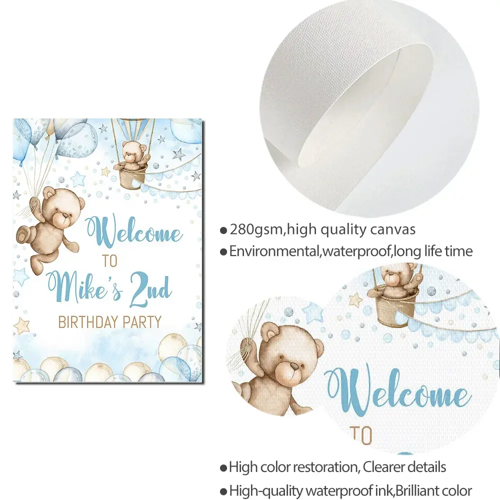 Индивидуальный постер с надписью Приветствия на день рождения мишка тедди