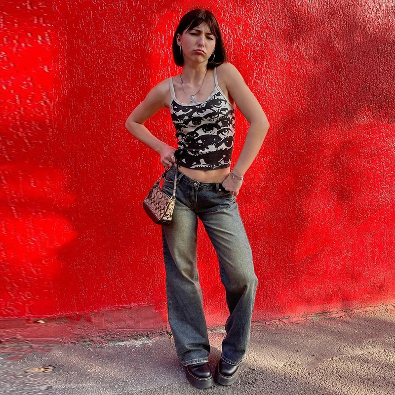 Футболка женская с коротким рукавом короткий топ принтом в готическом стиле