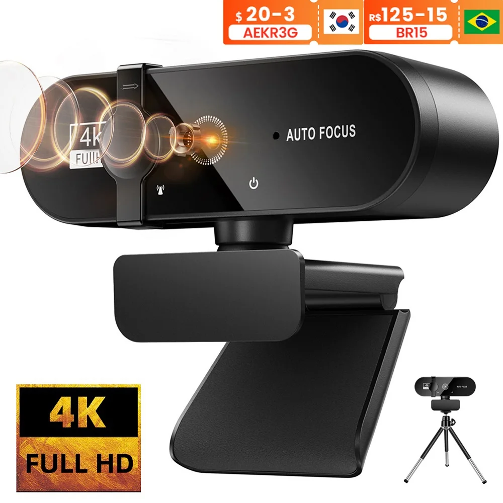 Webcam 4K 1080P Mini Camera 2K Full HD Webcam With Microphone 15-30fps USB Web Cam For Youtube PC Laptop Video Shooting Camera