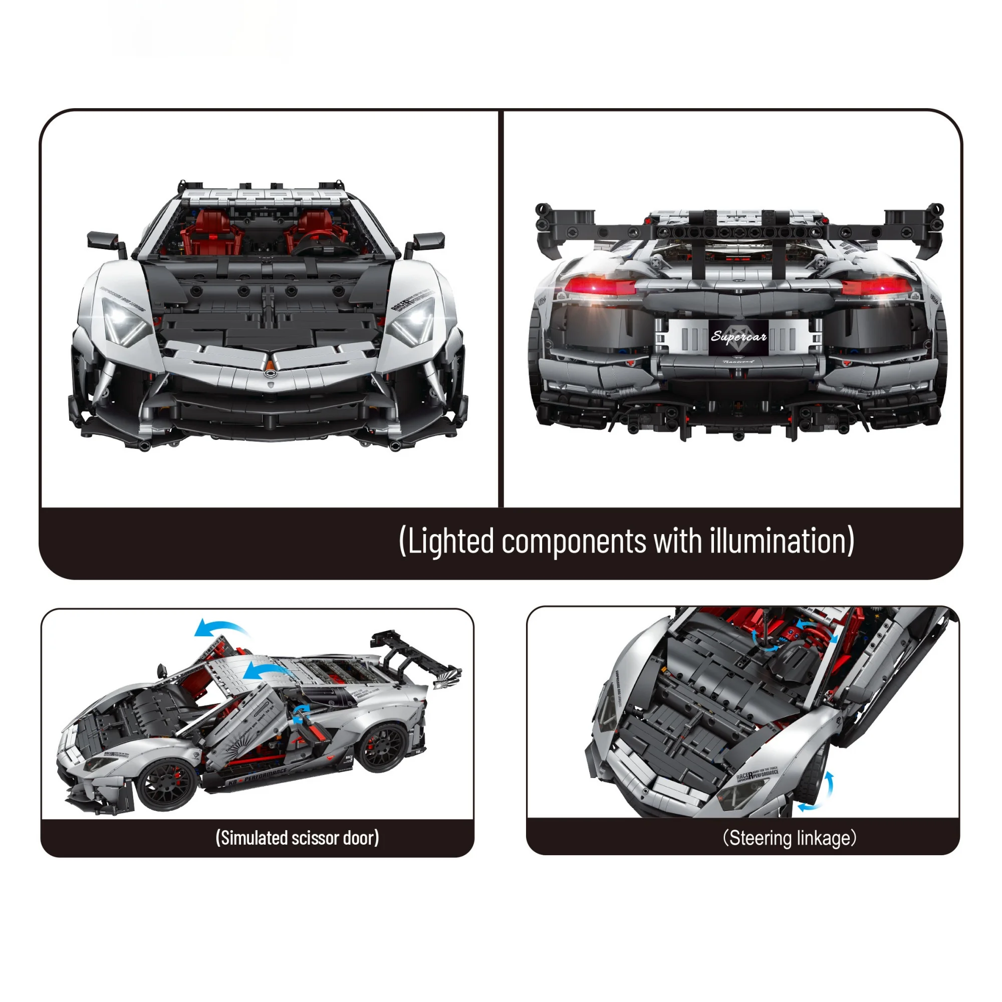 Фото 4999 деталей, 1:8, технический спортивный гоночный автомобиль, строительные блоки, крупномасштабная модель транспортного средства, коллекционный набор для сборки, подарок для взрослых. №2