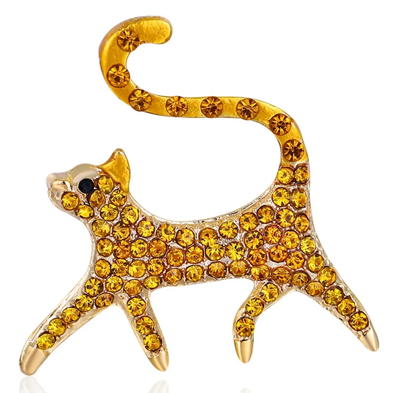 

Retro Animal Brooch Cat Full Diamond Anti-Glare Pin Clothing Accessories