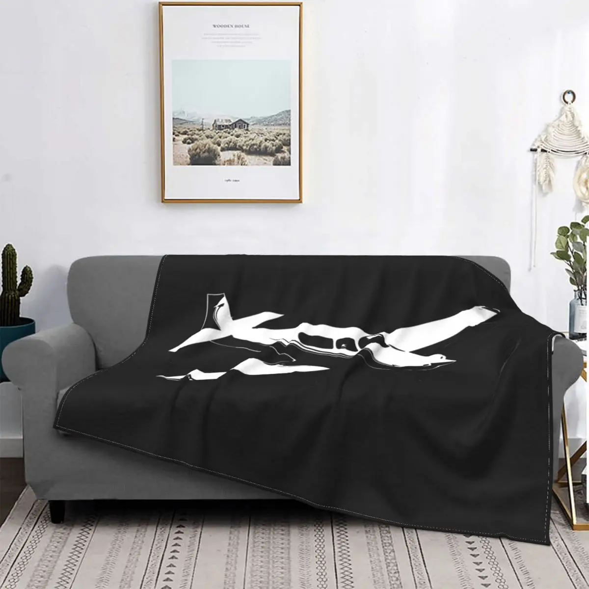 

Mooney-colcha de lino a cuadros para cama, manta de lana, 135