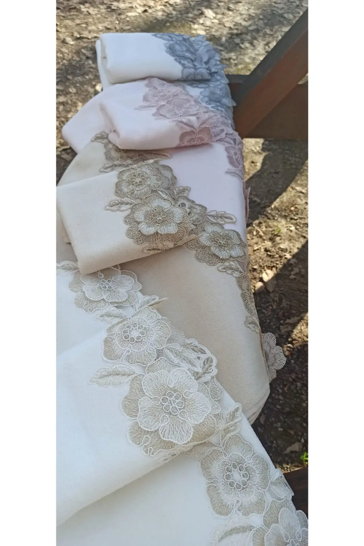 

Набор бархатных полотенец с французским кружевом, 3-мерный, 4 дюйма