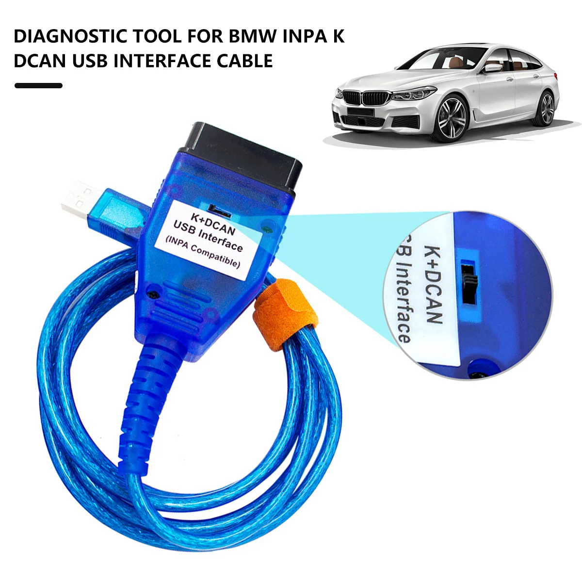 Автомобильный диагностический Соединительный кабель для BMW INPA K + CAN DCAN OBD2 сканер