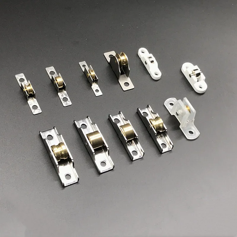 

10 Pcs/lot Stainless Steel Window Pulley Glass Sliding Door Roller Runner Display Cabinet Mute Wheel Track Pulley Furniture