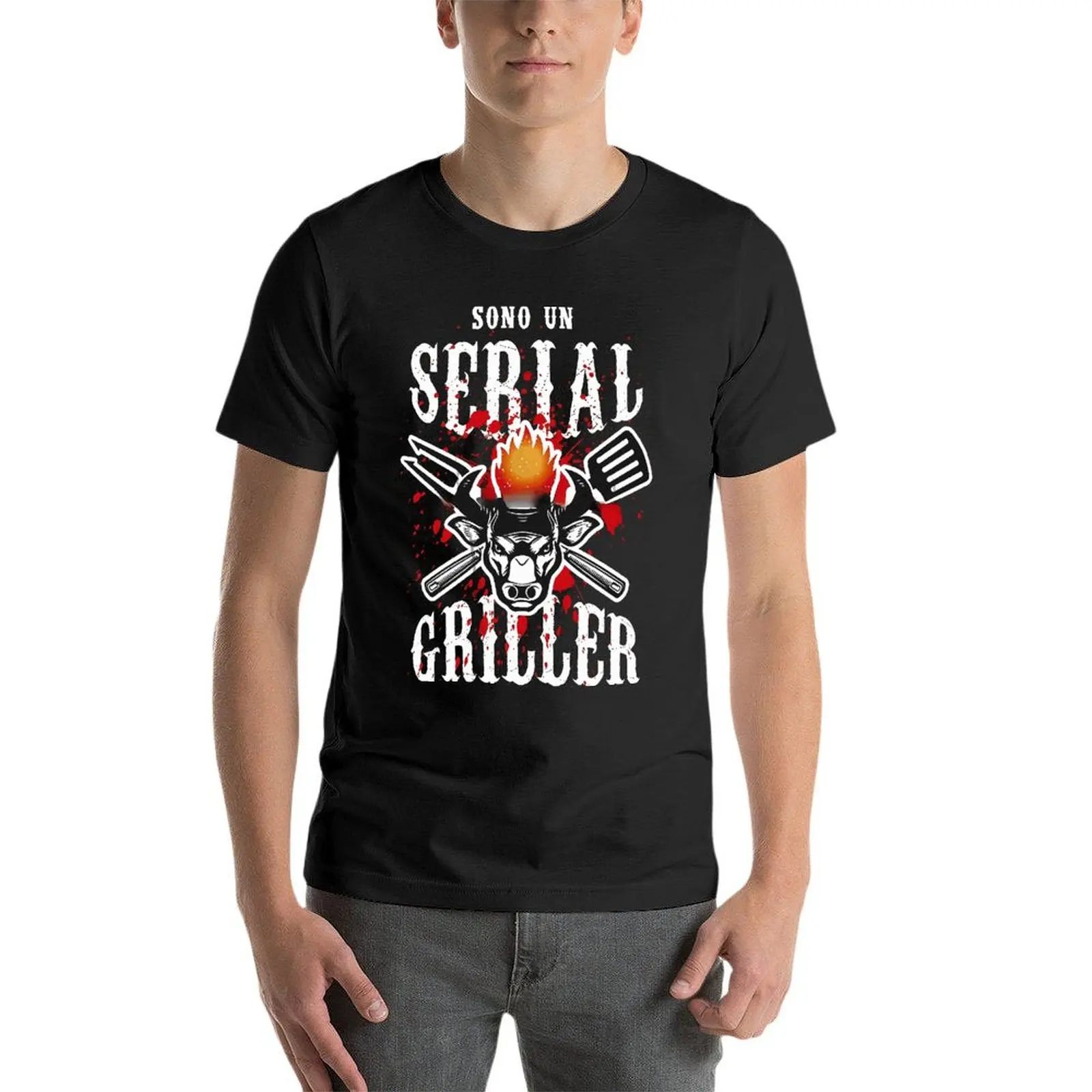 

Barbecue Bbq Fun Phrases Are A Serial Griller Cook Chef Oversized T Shirts Personalized Men Clothes 100% Cotton Streetwear Plus